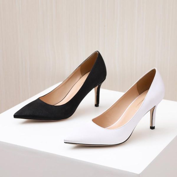 

dress shoes china 2021 fine-heeled shallow-mouth single shoe career work pointed fashion high-heeled women's, Black