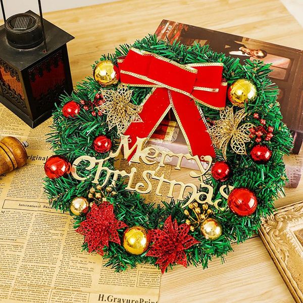 

decorative flowers & wreaths christmas wreath artificial pinecone red bow garland hanging ornaments front door wall decorations merry tree