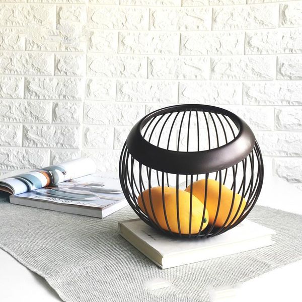 

storage bottles & jars home wrought iron fruit basket plate creative living room household drain simple modern dried bowl