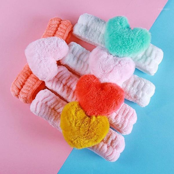 

sweet plush love heart headband hair accessory women lady girls washing face makeup hairband headwear halloween christmas1