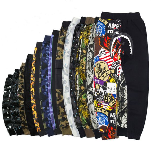 

autumn camouflage luminous men's casual slim leggings fashion sports pants, Black