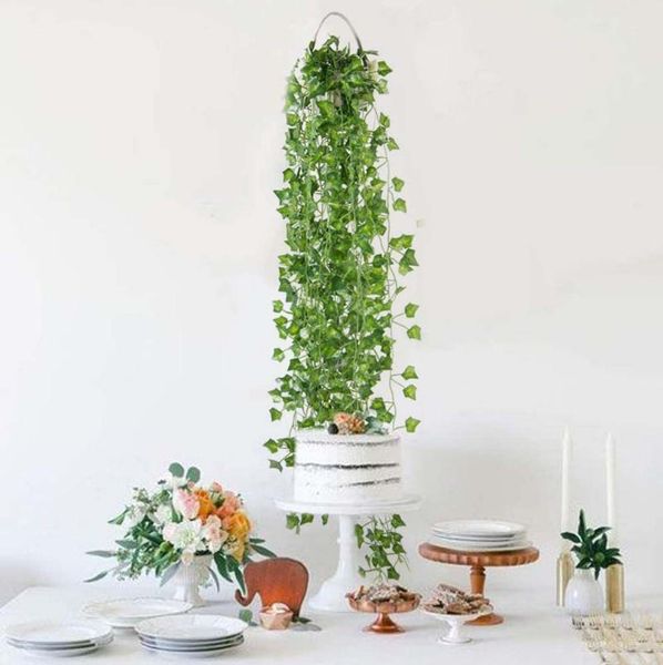 

6/12 strands artificial lvy leaf vine garland fake foliage hanging plants home decoration accessories christmas #srn decorative flowers & wr