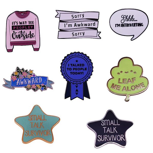 

pins, brooches introvert club pin statement brooch mental health social phobia yay award introverting socially awkward i talked to people, Gray