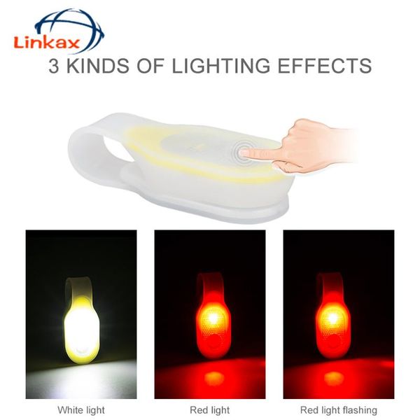 

modes mini led silicone clip lamp night cycling running lights bicycle camping with strong magnetic closure flashlights torches