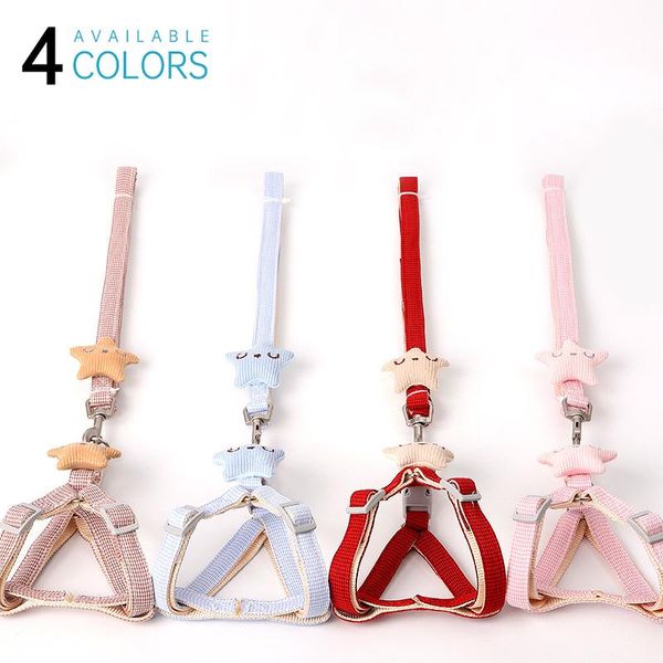 

dog collars & leashes pet cat vest type traction rope chest strap starfish suitable for puppies durable supplies mascotas arnes