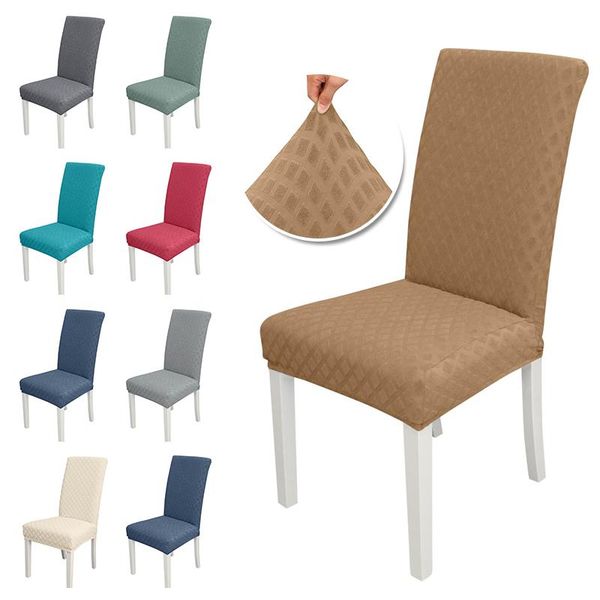 

chair covers 1/2/4/6 pcs jacquard fabric cover solid color big elastic washable seat case for restaurant home living room