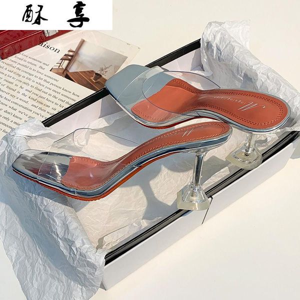 

summer women heeled shoes fashion comfortable square toe open high heel sandals non-slip heels dress, Black