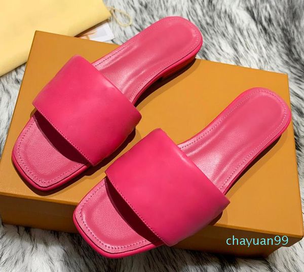 

2021 slipper revival flat mules shoes 2021ss men women slides sandals designer black pink orange blue brown white summer flip