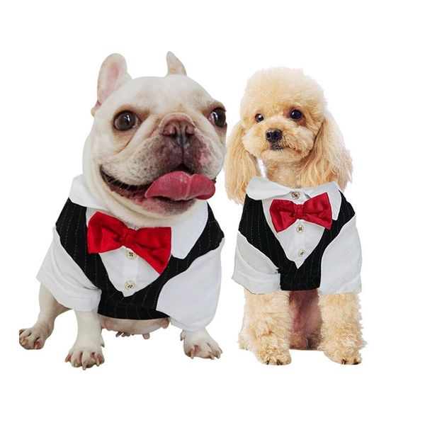 

dog apparel pet clothes suit bow tie teddy