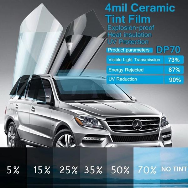 

car sunshade 4mil 30cmx2m customized size security and safety clear window film shatter-proof windows glass for public places thickness