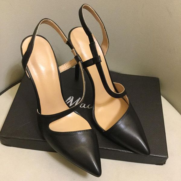 

dress shoes european style women's pointed toe pumps high heeled real leather heels party eu35-41 size by658, Black