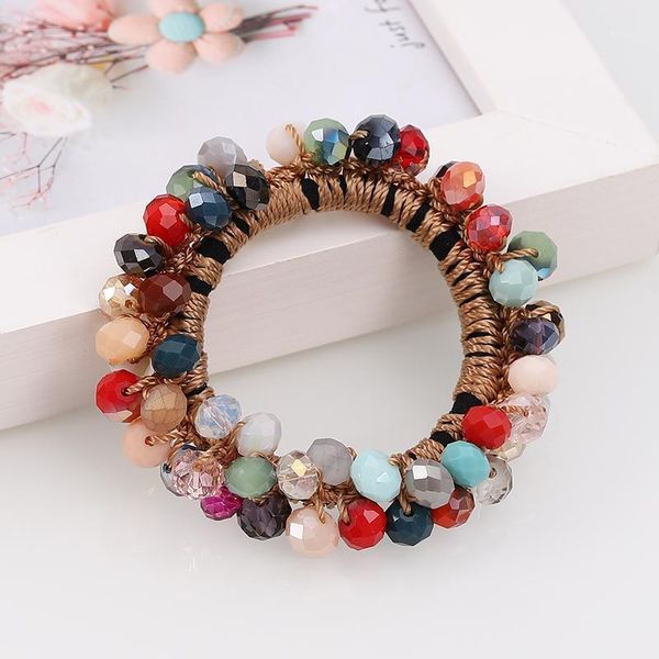 

fashion crystal pearl ponytail scrunchies bracelet hair rope elastic bands women korean rubber band accessories1