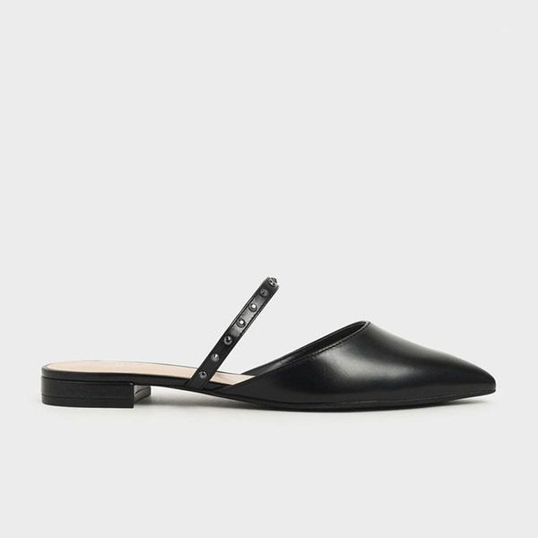 

small women's shoes flat sandals with closed toe half slippers outer wear low-cut low heel single-layer fch-491, Black