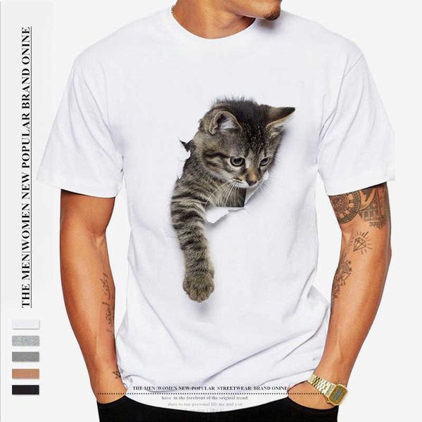 

cat print 3d men's t-shirt short sleeve