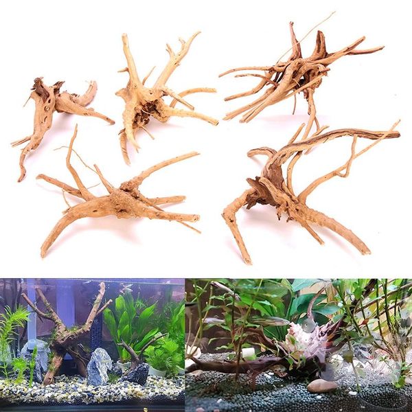 

decorations fish tank 1pc driftwood 8/30cm tree trunk wood big size natural aquarium plant aquario decoration