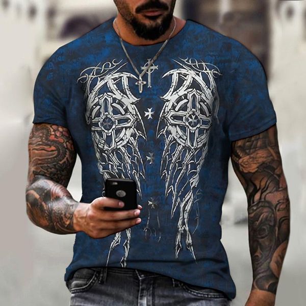 

men's t-shirts -selling high street 3d t-shirt summer casual fashion o-neck short-sleeved daily streetwear, White;black