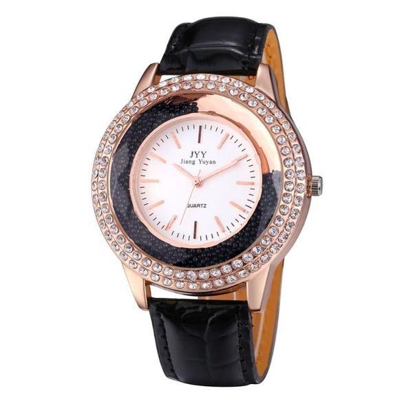 

wristwatches products luxury fashion crystal rhinestone women watch leather strap business waterproof quartz relogio feminino, Slivery;brown