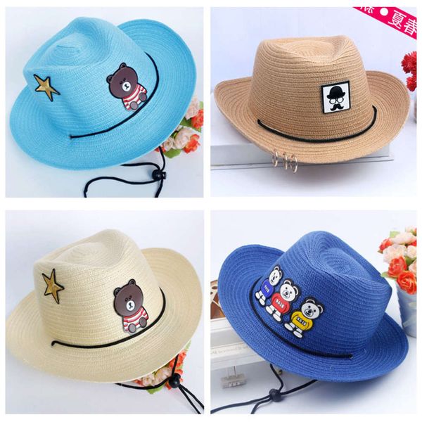 

straw children's sun cool boys' hat summer, Yellow