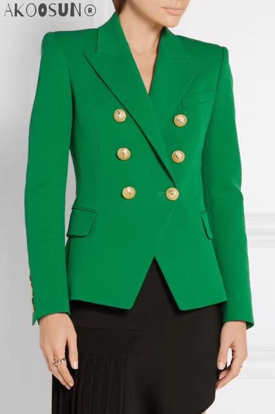 

women's suits & blazers limited green double breasted blazer slim waist shoulder notched lapels woman fashion suit 2021 spring summer a, White;black
