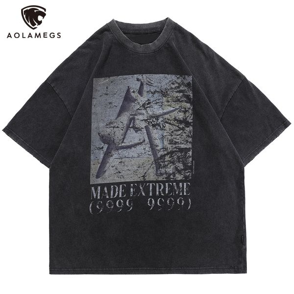 

men's polos aolamegs vintage men's t-shirts, flaming illustration print anguished, male shirt, tall, cool street, hipster summer s, White;black