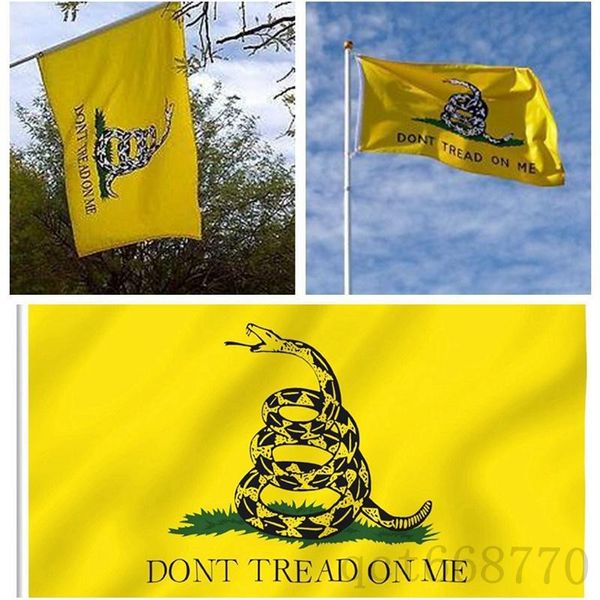 

Home Garden Decor Snake Flag 90*150CM Yellow Snake Gadsden State Flag Tea Party Culpeper DONT TREAD ON ME Flag Banner