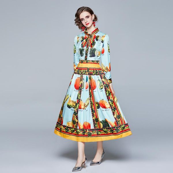 

casual dresses spring autumn women's dress european holiday scarf collar printed lace stitching pleated waist female x443, Black;gray