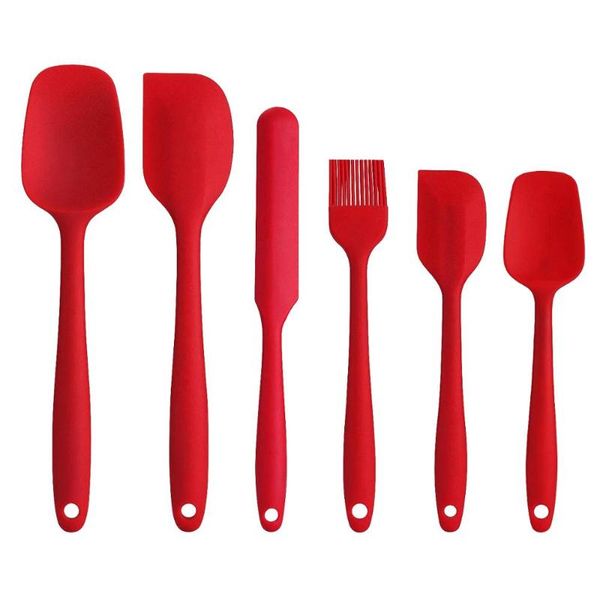 

kitchen silicone cooking utensils set spatula oil brush paddle cream baking mixing knife tools & pastry