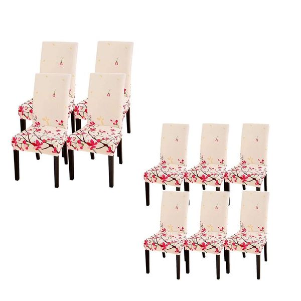 

chair covers set,fit stretch removable washable kitchen protector for dining room,el,peach blossom
