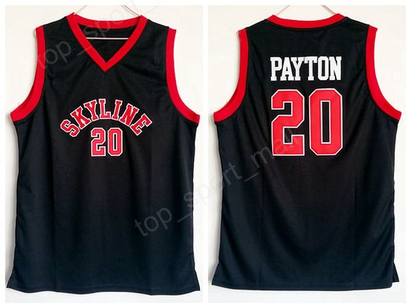 

skyline 20 gary payton high school jersey men black for sport fans basketball jerseys breathable uniform factory directly wholesales, Black;red