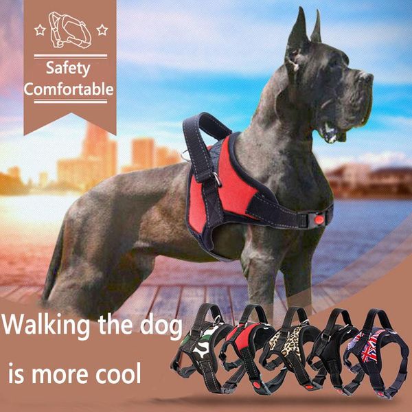 

dog collars & leashes 2021 arrive pets harness vest reflective tape breathable mesh pet dogs leash s/m/l/xl collar accessories