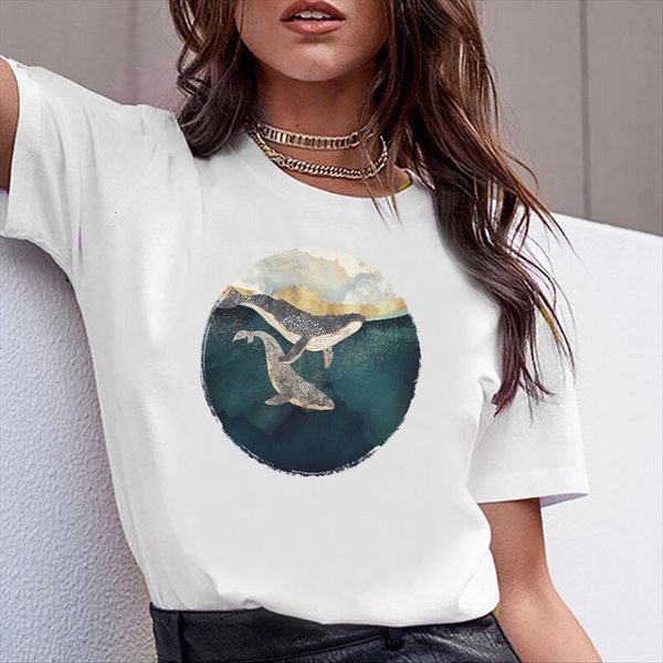 

tshirts clothes fashion big fish women animal summer casual woman tee ladies short sleeve top, White