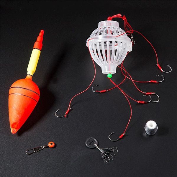 

fishing hooks equipment carp capture tools fishhook 5pcs/10pcs/set #8-#14 float with 6 strong explosion hook