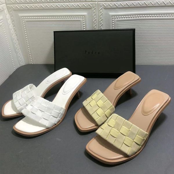 

new women slippers 2021 square peep toe ladies pumps fashion female thin low heel flip flops causal woman outdoor dress shoes, Black