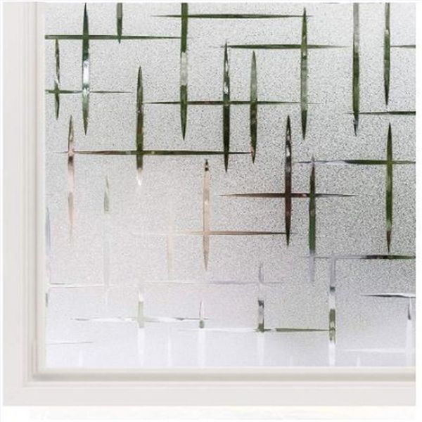 

window stickers cross pattern electrostatic frosted glue-glass film living room bedroom office privacy opaque