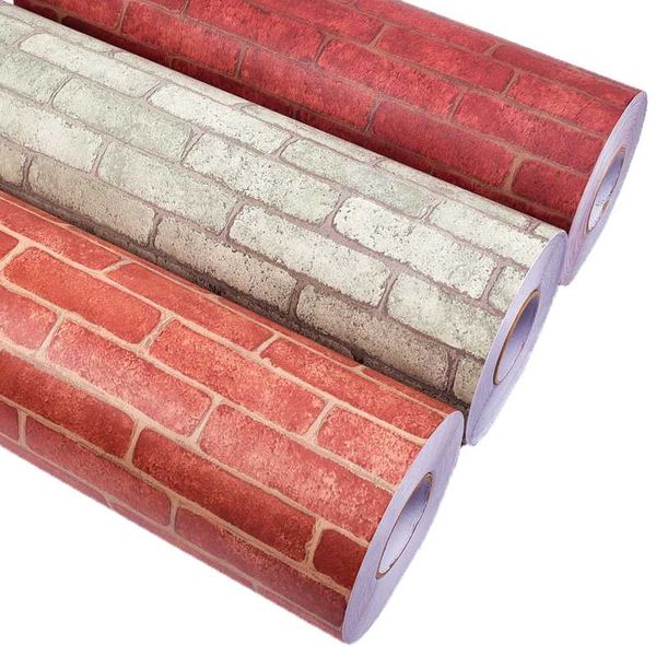 

wallpapers brick pattern papel de pared self-adhesive restaurant wallpaper waterproof retro background wall sticker