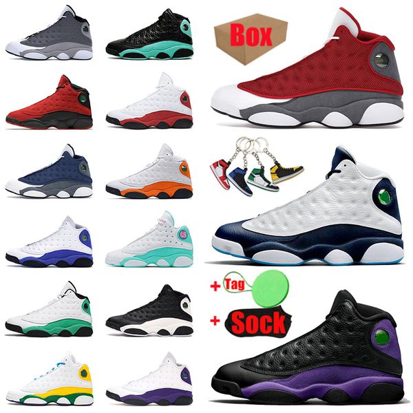 

with box original aaa+ quality basketball shoes jumpman 13 13s trainers for men dark powder blue court purple reverse flint bred lakers snea