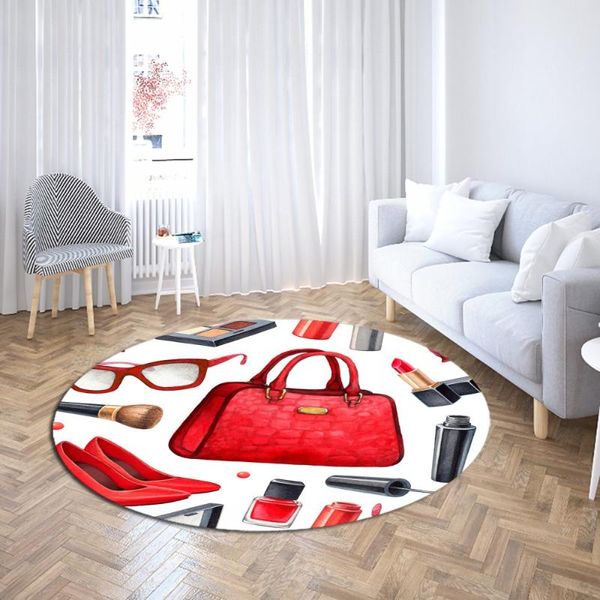 

carpets high heels round carpet for bedroom play computer chair area 3d print makeups floor rugs living room mat