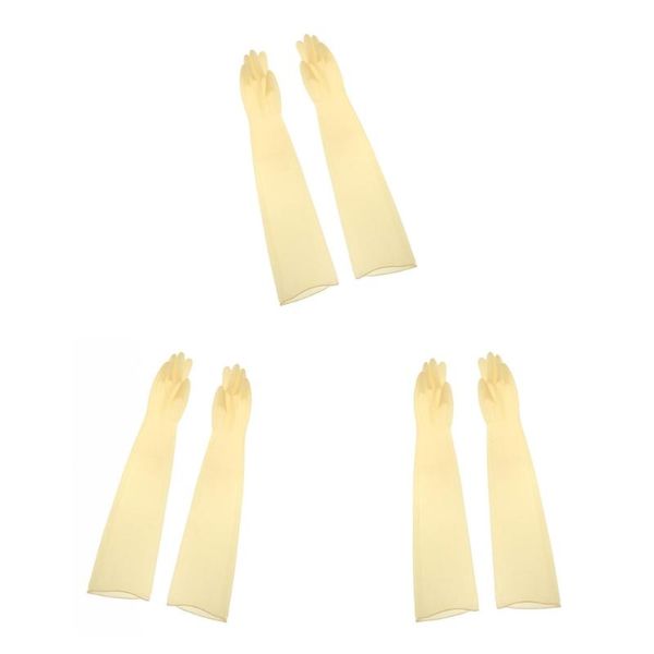 

ski gloves 1pair 70cm industrial lab resistant latex work soft - yellow