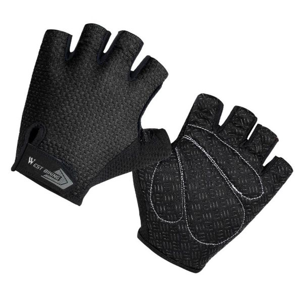 

cycling gloves 1 pair of breathable workout half finger gift, Black