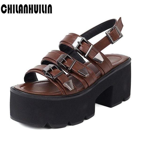 

sandals open toe women summer shoes wedge pumps thick high heels platform ankle strap dress party retro beach, Black