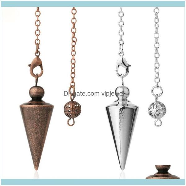 Collares colgantes Colgantes Jewelrycone Péndulo de metal para Wia Cobre antiguo Color dorado Péndulo espiritual Radiestesia Péndulo curativo Wome