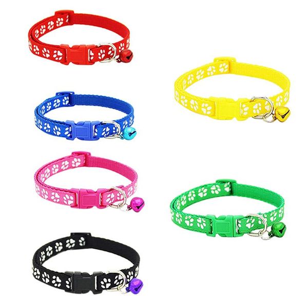 

cat collars & leads 2 pack adjustable collar with bell, fashion print design pet collar, safety quick release breakaway for cats