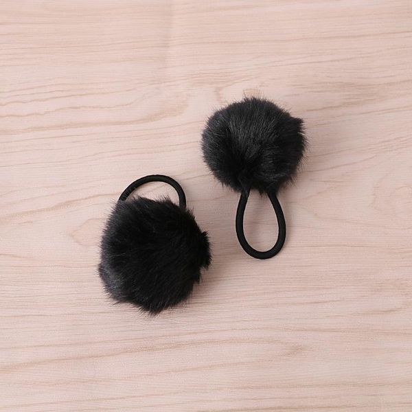 

hair clips & barrettes faux fur pompom ball scrunchie elastic holder band r58e, Golden;silver