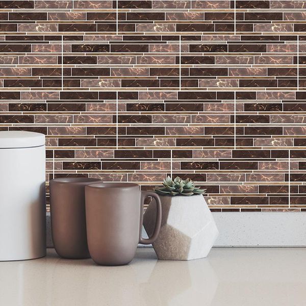 

wall stickers pvc tile sticker 10x30cm/5pcs home decoration
