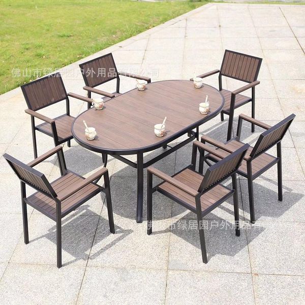 

camp furniture outdoor plastic-wood table and chair combination garden courtyard leisure dining balcony terrace set