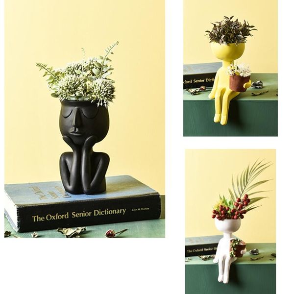 

vases portrait vase flowered bottle human face creative display nordic minimalist resin home decoration furnishing articles
