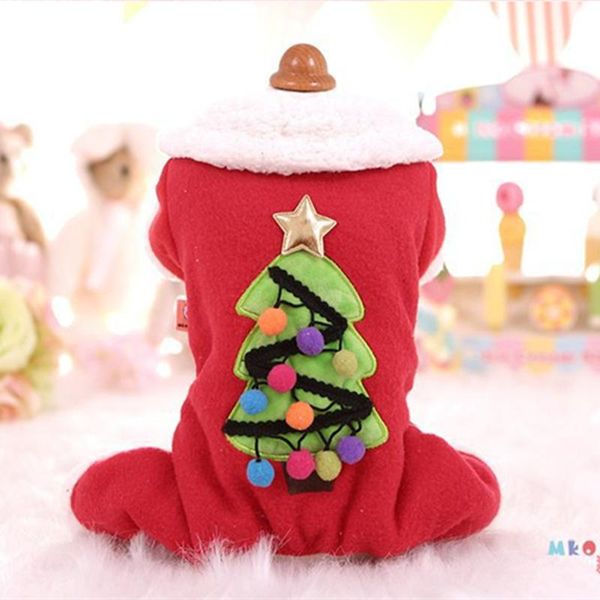 

dog apparel small clothes red christmas jacket pet clothing for dogs and cats warm winter puppy parkas hooded snowsuits jumpsuit
