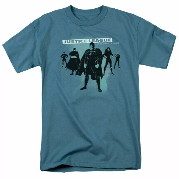 

justice league stand t shirt mens licensed dc comics tee slate, White;black