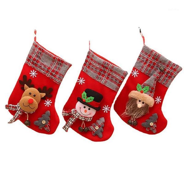 

christmas decorations 3pcs stocking santa claus candy sock gift bag xmas tree hanging decor for decoration