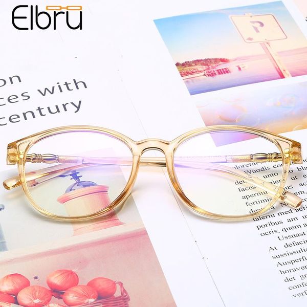 

fashion sunglasses frames elbru vintage ultralight transparent glasses frame for women men retro clear lens eyeglasses colorful optical spec, Black